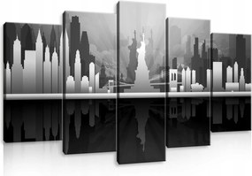 Vászonkép 100x60 New York Szabadság-szobor város panoráma fekete-fehér