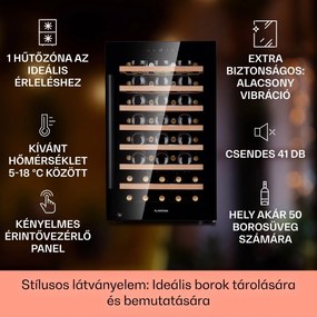 Klarstein Barossa 50 Uno, borhűtő, 120 liter, 52 palack, 1 zóna, érintőképernyő