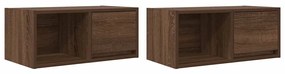 2 db barna tölgy színű szerelt fa TV-szekrény 60x31x25,5 cm