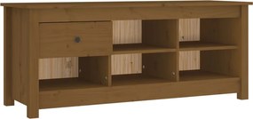 vidaXL mézbarna tömör fenyőfa cipősszekrény 110 x 38 x 45,5 cm