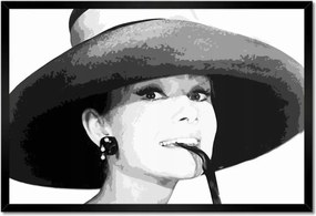 Poszterek keretben 60x40 Hepburn kalappal