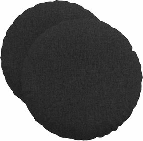 vidaXL Ülőpárnák 2 pcs Fekete Ø50 x 19 cm szövet