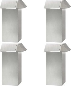 vidaXL Csiga kerítés 4 pcs Ezüst 13,5 x 13,5 x 25 cm Rozsdamentes acél