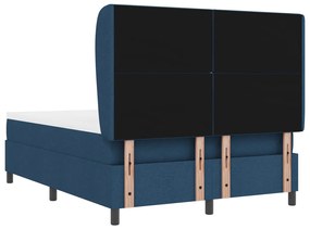 Kék Boxspring Ágy Matracokkal, 140x200 cm Szövet