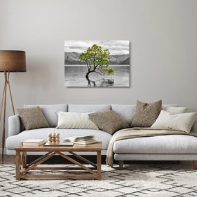 Fa képe a tó közepén (üvegen) (70x50 cm)