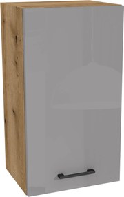 Konyhaszekrény felső 40/72 Capri korpusz tölgy Evoke front szürke akril fényes