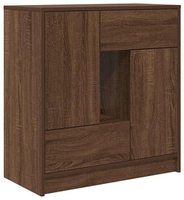 barna tölgy komód fiókokkal és ajtókkal 70,5x34x74,5 cm