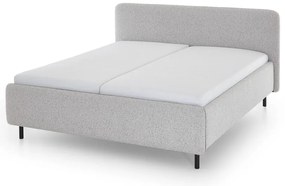 Világosszürke kárpitozott franciaágy ágyrács nélkül 180x200 cm Primo – Meise Möbel