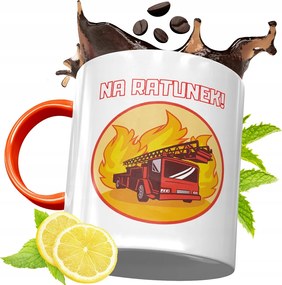 Narancssárga Bögre Tűzoltónak Tökéletes Ajándék fényképes nyomtatással