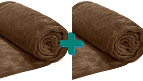 VIOLET 2db sötétbarna mikroplüss takaró 150x200 cm