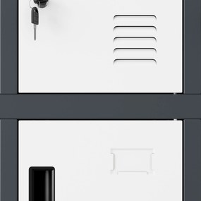 Rekeszes szekrény ROBERT, 1360 x 1720 x 450 mm, antracit-fehér