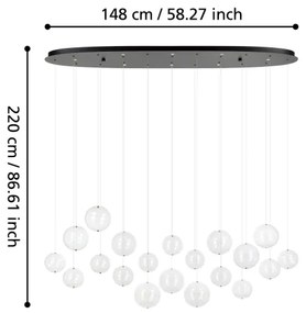 Eglo 390344 - LED Dimmelhető csillár zsinóron ESPARDELLO 8xLED/4,2W/230V 3000K