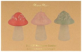 Gyertya készlet 3 db-os Mushroom – Meri Meri