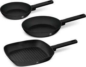 BerlingerHaus 3 részes serpenyő szett Matte Black Collection BH/8196