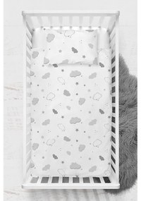 Fehér renforcé pamut gyerek ágyneműhuzat babaágyhoz 100x150 cm Bulut – Mijolnir