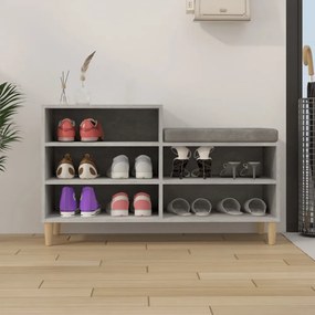 betonszürke szerelt fa cipőszekrény 102x36x60 cm