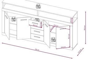 RUNA komód sonoma tölgy/fehér