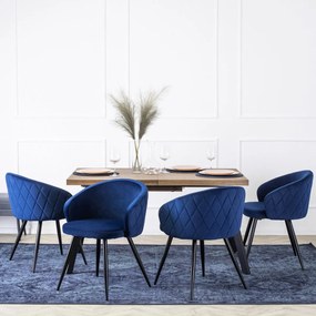 Elegáns Étkezőszék Sötétkék Bársony Kárpittal. ADELE