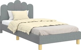 vidaXL Gyerekágy kerettel fejtámlával Világosszürke 80 x 200 cm szövet