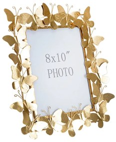 Aranyszínű fém álló képkeret 35x38 cm Butterfly – Mauro Ferretti