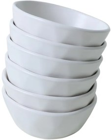 6 darab Facetta 12 cm-es kőagyag tál, fehér