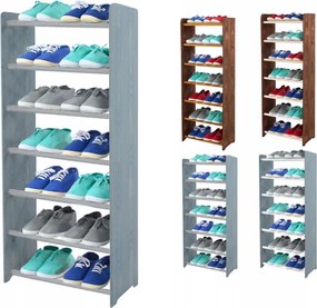 Cipőtartó állvány fa cipőtartó állvány 7 Polc 45 cm széles Szürke