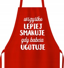 Konyhai kötény Pamut Piros Minden Jobb Ízű Sok Minta