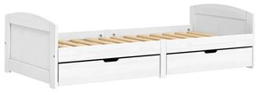 IRUN fehér tömör fenyőfa kanapéágy 2 fiókkal 90 x 200 cm