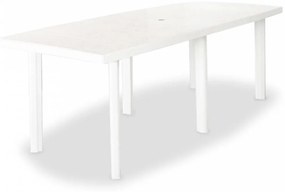 Fehér műanyag kerti asztal 210 x 96 x 72 cm