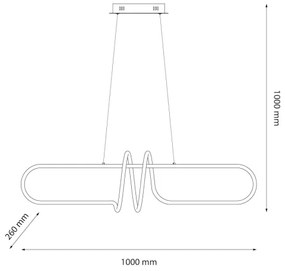 LED Csillár zsinóron VERTIGO LED/54W/230V fekete