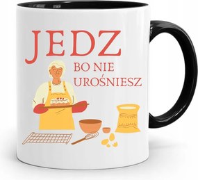 Bögre Fekete Nagymama Napja Egyél, Mert Nem Fogsz Megnőni fényképes nyomattal