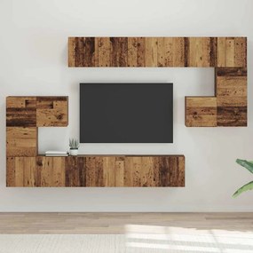 TV szekrény garnitúra 10 pcs Régi fa 60 x 30 x 30 cm Faanyag