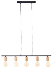 Brilliant - Függőlámpa kábellel KERRY 5xE27/40W/230V fekete/bambusz