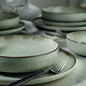 24 részes porcelán étkészlet zöld