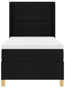 Boxspring Ágy Matraszsal Fekete 100x200 cm Szövet