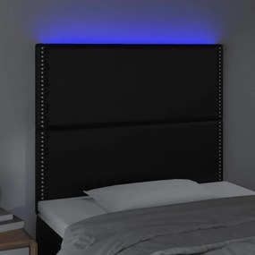 fekete műbőr LED-es fejtámla 100x5x118/128 cm