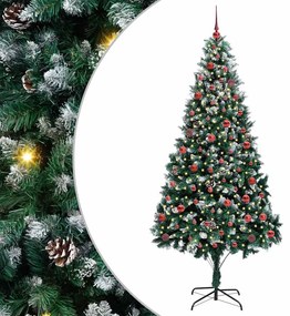 Mű karácsonyfa 300 LED-del Zöld 210 cm PVC és Acél és Műanyag