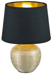 Luxor fekete kerámia-szövet asztali lámpa, magasság 26 cm - Trio
