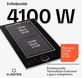 Klarstein Delicatessa Domino Prime, beépített indukciós főzőlap, 2 zónás, 3500 W, önállóan működő