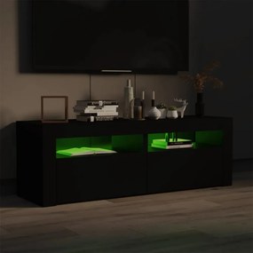 fekete TV-szekrény LED-lámpákkal 120 x 35 x 40 cm