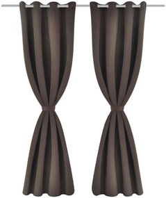 2 db barna sötétítőfüggöny fém fűzőlyukakkal 135 x 175 cm