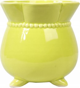 Kerámia fedél váza zöld dekoratív