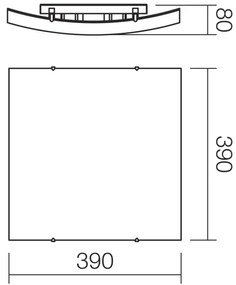 Redo 05-905 - ISIDE mennyezeti lámpatest 2xE27/42W/230V 39x39 cm átlátszó