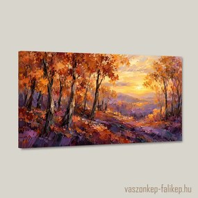 Őszi fényösvény vászonkép – prémium nyomat 40x23 cm