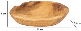 Tálca tipikus teak ø 25x5cm