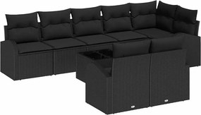 vidaXL Kerti Kanapé Szett 9 pcs polirattan