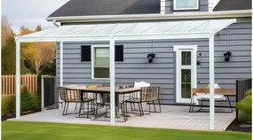 alumínium pergola LANITPLAST WALL 43 fehér + bronz PC LG2125