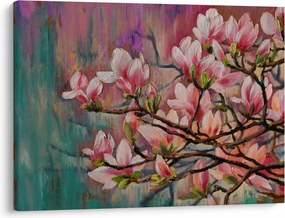 Kép - olajfestmény, virágzó Sakura (70x50 cm)