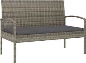 vidaXL szürke polyrattan kerti pad párnával 105 cm