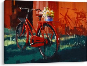 Piros kerék képe, akril festés (70x50 cm)